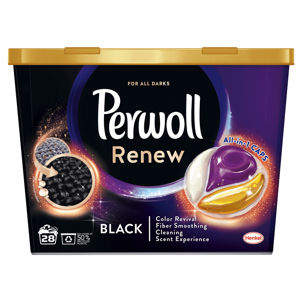 Perwoll Renew & Care Caps Black, 28 praní, 406g